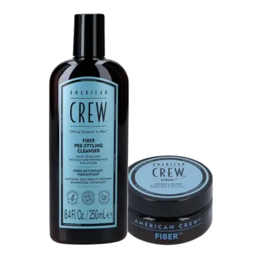 AMERICAN CREW FIBER DUO Zestaw do pielęgnacji włosów, szampon 250 ml + pomada 50 g