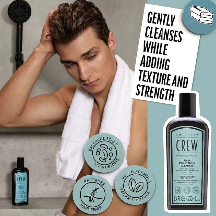 AMERICAN CREW FIBER Pre-styling Wzmacniający szampon do włosów 250ml