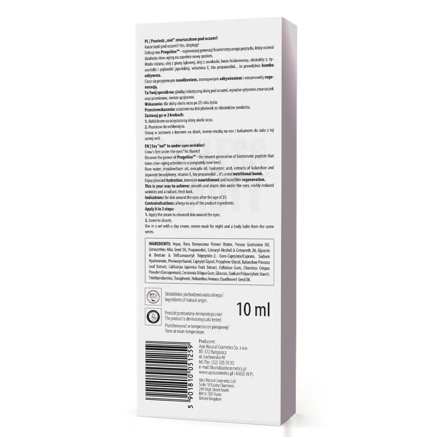 APIS Ageless Beauty With Progeline Biostymulujący krem pod oczy z progeliną 10ml