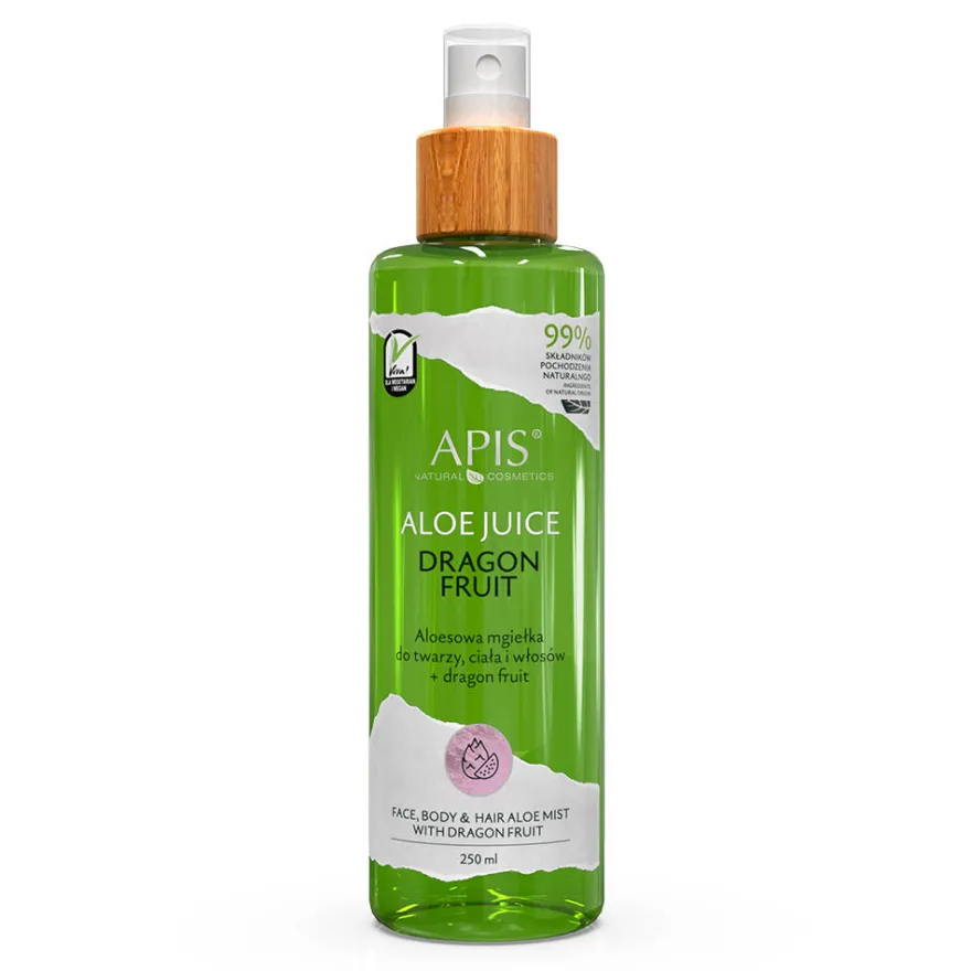 APIS Aloe Juice Dragon Fruit aloesowa mgiełka do twarzy ciała i włosów 250ml