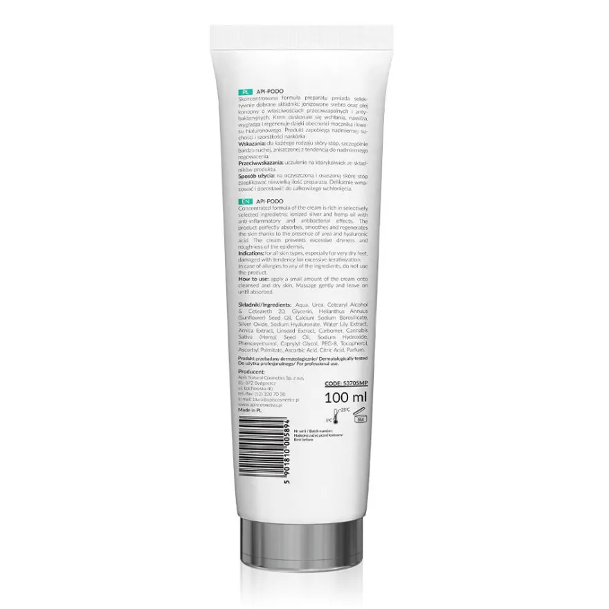 APIS Api-Podo krem regenerująco-nawilżający do stóp z mocznikiem 20% i jonizowanym srebrem 100ml