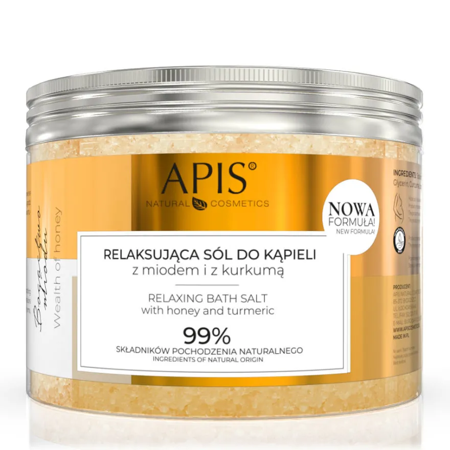 APIS Bogactwo Miodu relaksująca sól do kąpieli z miodem i kurkumą 650g