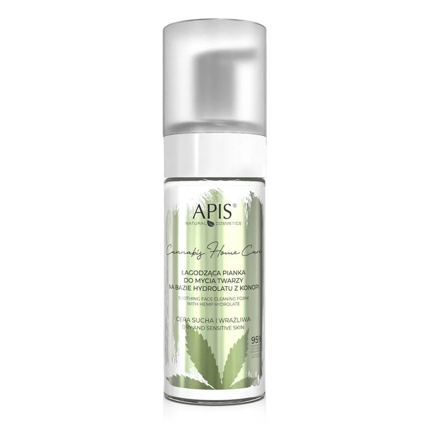 APIS Cannabis Home Care łagodząca pianka do mycia twarzy na bazie hydrolatu z konopi 150ml
