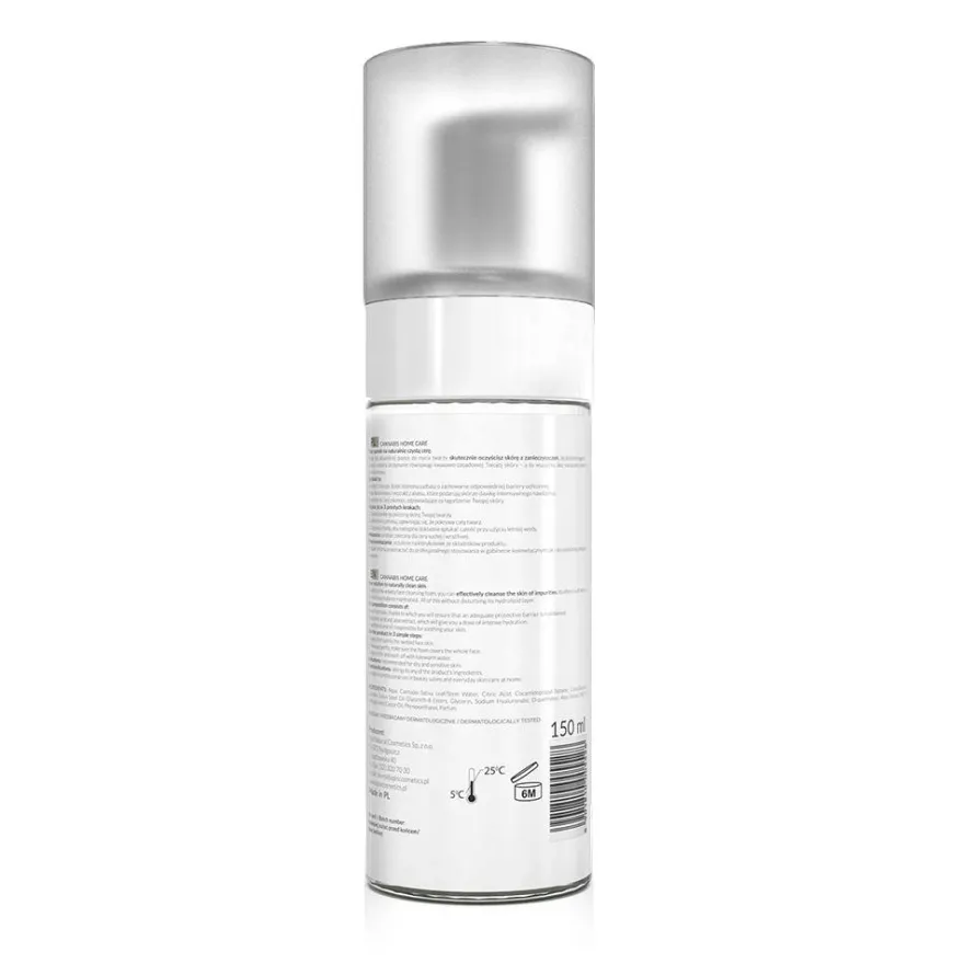 APIS Cannabis Home Care łagodząca pianka do mycia twarzy na bazie hydrolatu z konopi 150ml