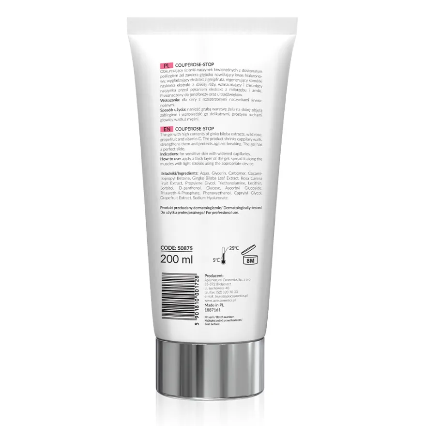 APIS Couperose-Stop Żel do ultradźwięków dla cery naczynkowej 200ml