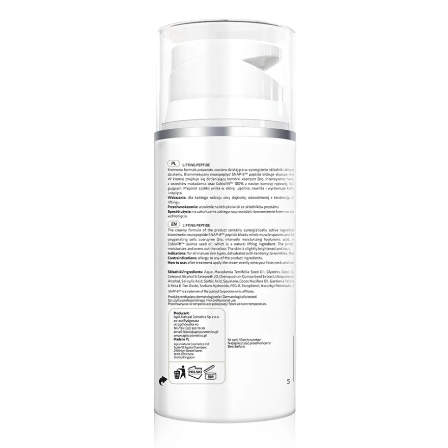 APIS Lifting Peptide liftingująco-napinający krem z SNAP-8 peptide 100ml