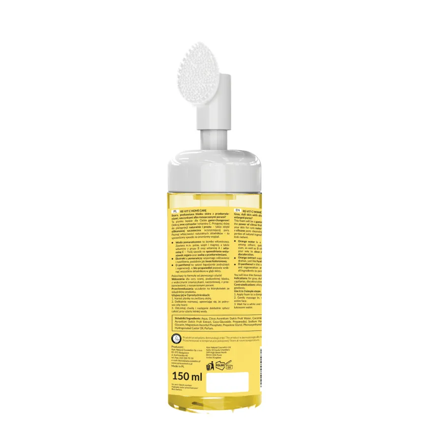 APIS RE-VIT C HOME CARE Rozświetlająca pianka do mycia twarzy z witaminą C 150 ml