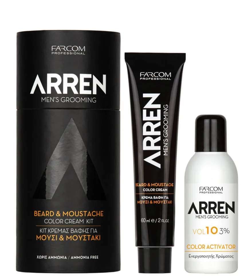 ARREN Beard & Moustache Color Kit zestaw do farbowania brody i wąsów (czarny)