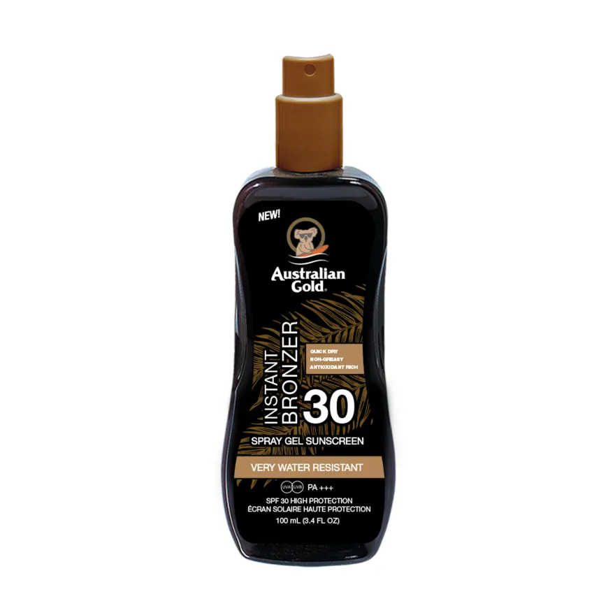 AUSTRALIAN GOLD TRAVEL SIZE SPF 30 Spray Gel with Bronzer żel w sprayu do opalania z bronzerem 100ml