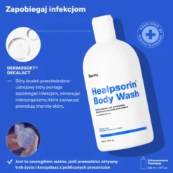 DERMZ Healpsorin żel do mycia twarzy i ciała na AZS i łuszczycę 500ml