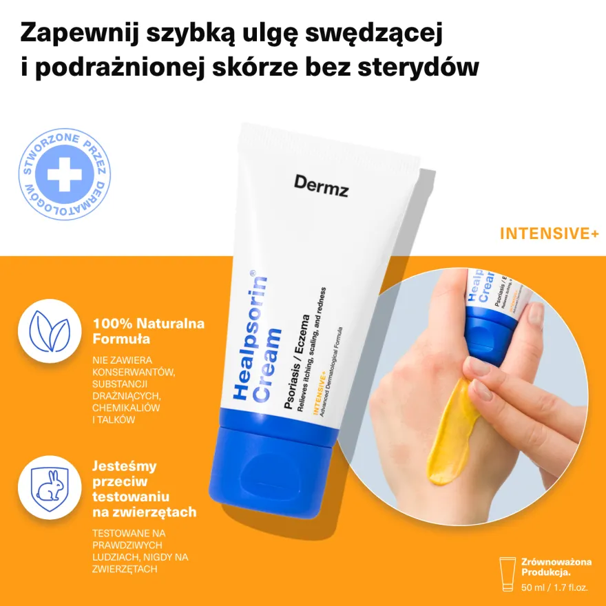 DERMZ Healpsorin krem do ciała na łuszczycę i egzemę 50ml