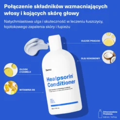 DERMZ Healpsorin regenerująca odżywka do włosów i skóry głowy 500ml