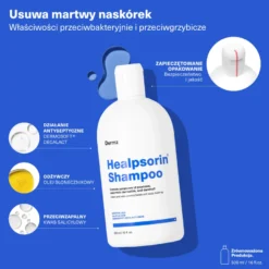 DERMZ Healpsorin szampon na łuszczycę i łojotokowe zapalenie skóry 500ml