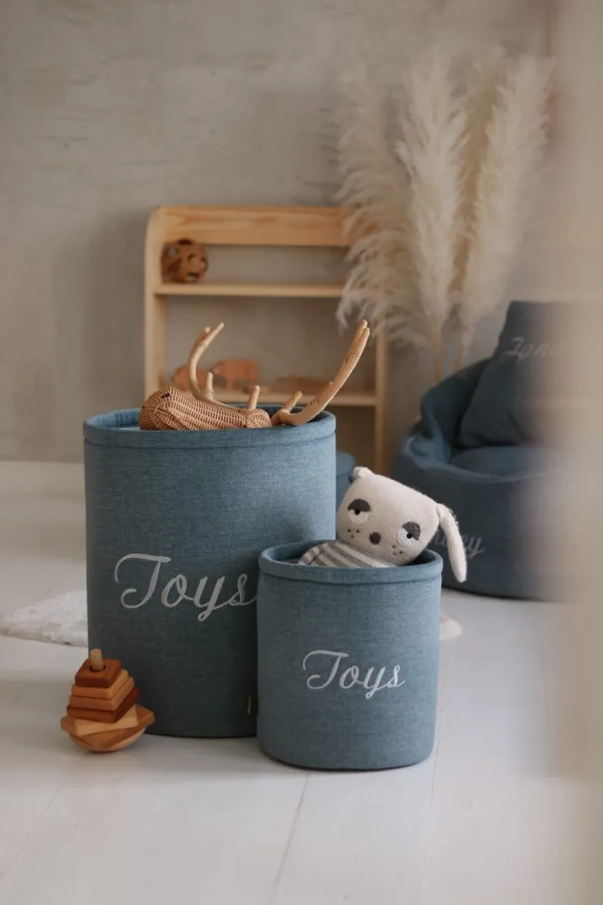 Kolekcja Timeless – Kosz na zabawki Mini Toys Niebieski