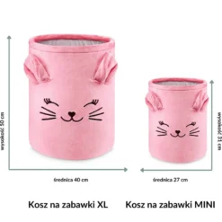Kosz na zabawki mini Truskawkowy Kotek