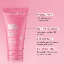LEE STAFFORD Bleach Blondes Kiss of Colour Playful Pink Treatment koloryzująca odżywka do włosów 150ml