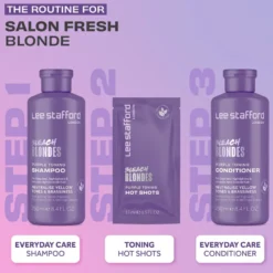 LEE STAFFORD Bleach Blondes Purple Toning Hot Shots toner do włosów 4x15ml