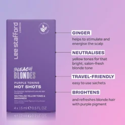 LEE STAFFORD Bleach Blondes Purple Toning Hot Shots toner do włosów 4x15ml