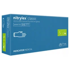 MERCATOR Nitrylex Classic Niebieskie bezpudrowe rozm. S, 100szt