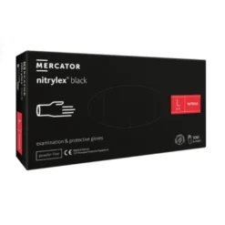 MERCATOR Nitrylex Classic Rękawice nitrylowe czarne rozmiar L 100 sztuk