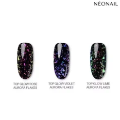 NEONAIL 9902-7 Top hybrydowy 7,2 ml - Top Glow Rose Aurora Flakes