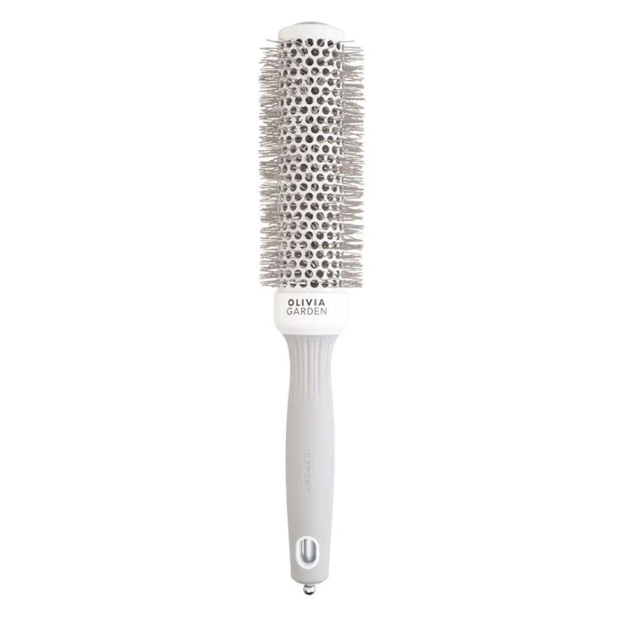 OLIVIA GARDEN Expert Blowout Speed Wavy Bristles szczotka do suszenia włosów White&Grey 35mm