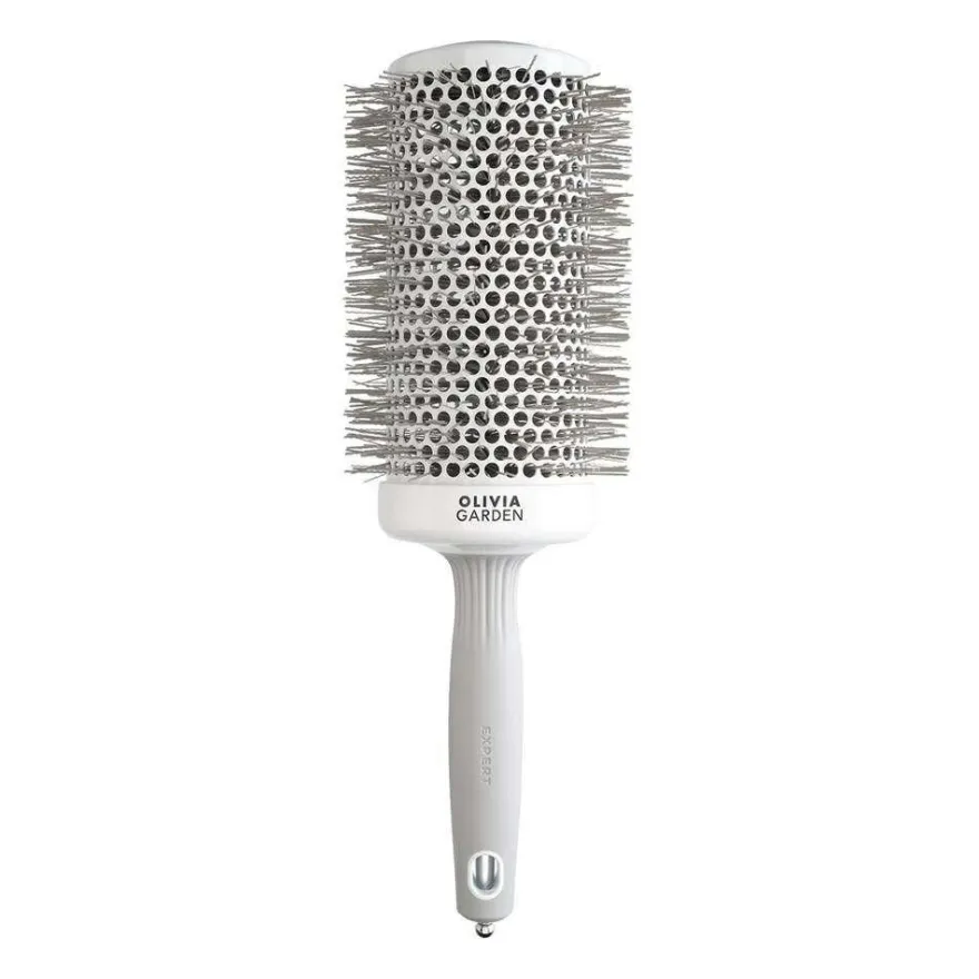 OLIVIA GARDEN Expert Blowout Speed Wavy Bristles szczotka do suszenia włosów White&Grey 65mm