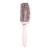 OLIVIA GARDEN Fingerbrush Combo Medium Szczotka do włosów z włosiem dzika różowa pastelowa