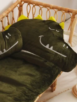 Śpiworek Sleepover Large (190x80cm) - Zielony Dinozaur