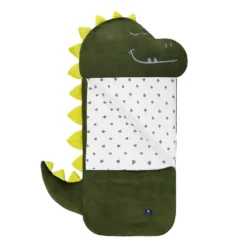 Śpiworek Sleepover Large (190x80cm) - Zielony Dinozaur