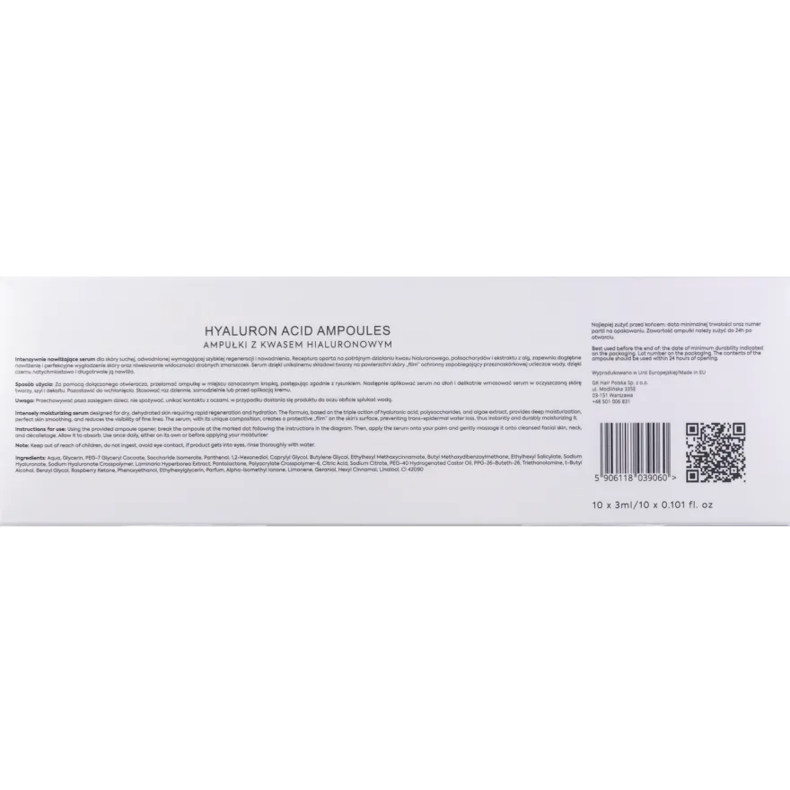 QUEEN D - Hyaluron Acid Ampoules ampułki z kwasem hialuronowym 10x3ml