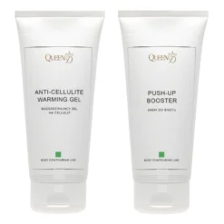 QUEEN D - zestaw do ciała (Push Up Booster krem do biustu 200ml, Anti-Cellulite-Warming Gel rozgrzewający żel na cellulit 200ml)