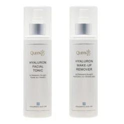 QUEEN D - zestaw do twarzy (Hyaluron Facial Tonik ultranawilżający tonik do twarzy 200ml, Hyaluron Make-Up Remover ultranawilżające mleczko do demakijażu 200ml)