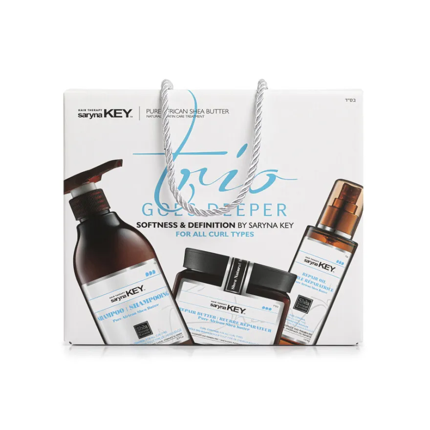 SARYNA KEY Trio Goes Deeper Curl Control - zestaw szampon 500ml | maska 500ml | olejek 105ml