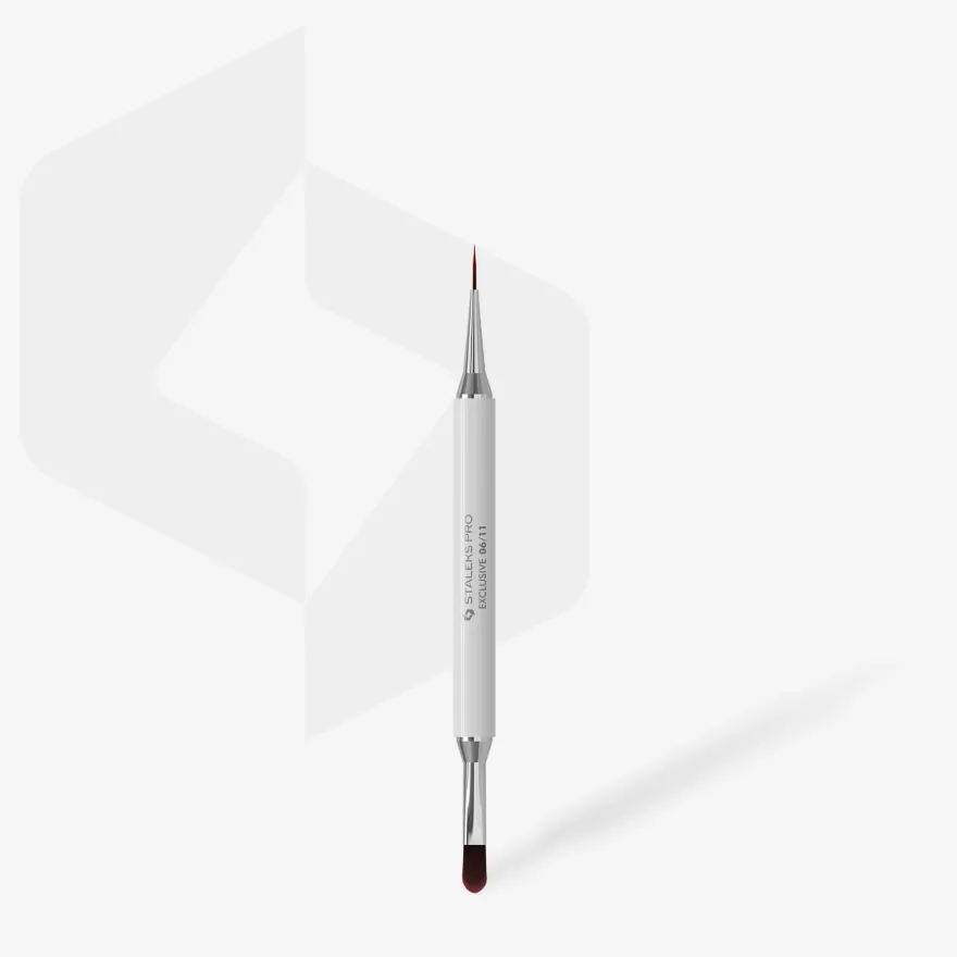 STALEKS EXCLUSIVE 06/11 Dwustronny pędzel do żelu 11 mm / liner 12 mm