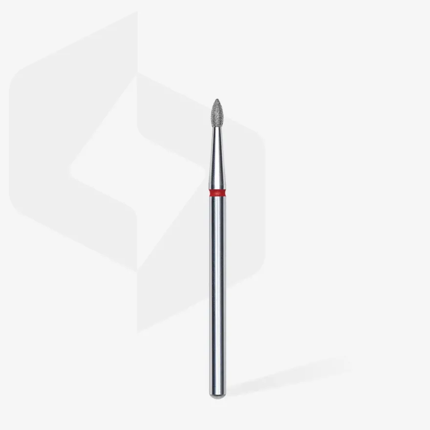 STALEKS EXPERT Frez diamentowy «Pączek ostry» czerwony, średnica 1,8 mm, część robocza 4 mm