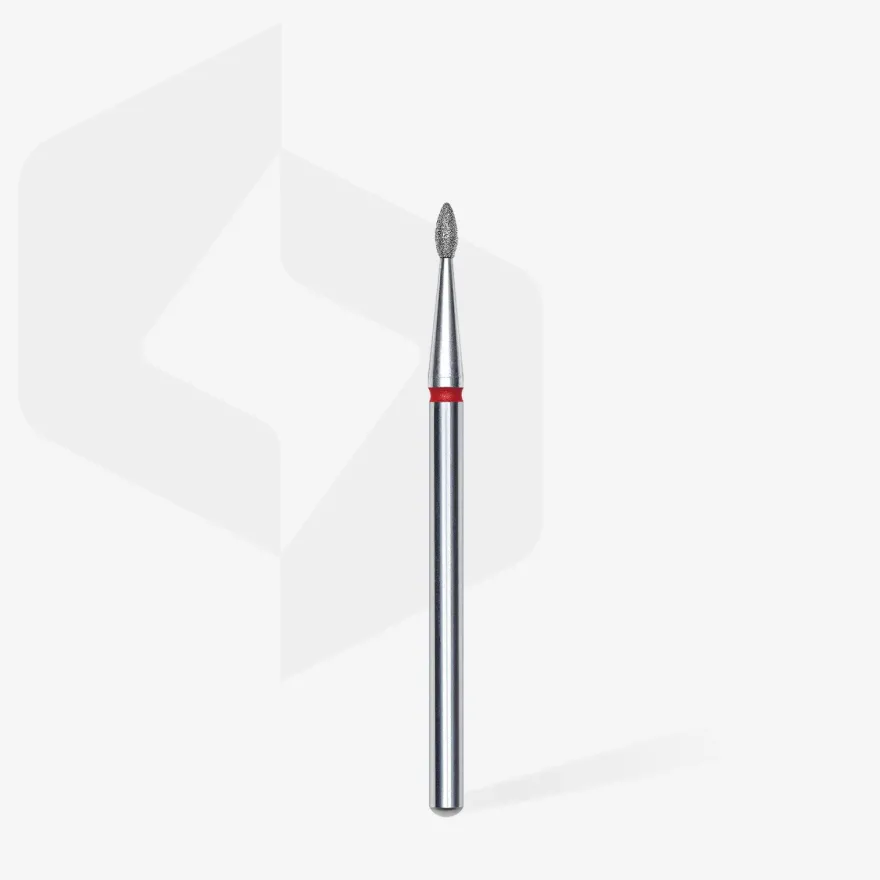 STALEKS EXPERT Frez diamentowy typu „kropla” czerwony, średnica 1,6 mm, część robocza 4 mm