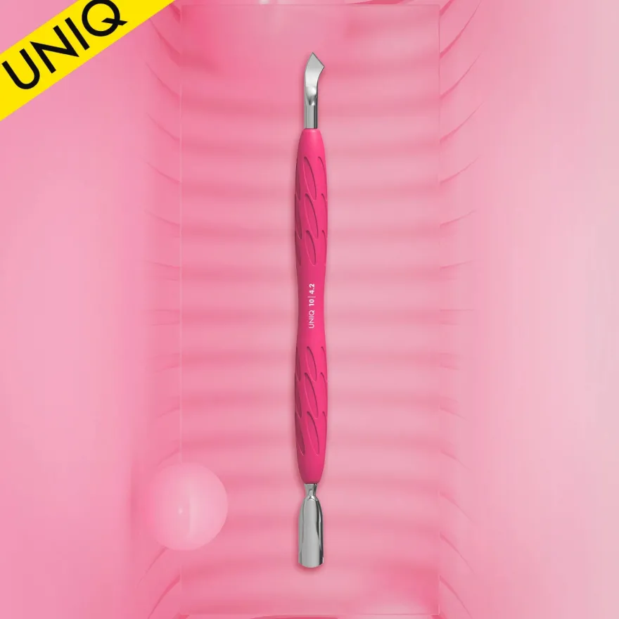 STALEKS UNIQ 10 TYPE 4.2 Gummy Pusher okrągły wąski i łopatka zakrzywiona (Różowy)