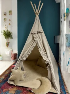 Tipi - zestaw beżowy (tipi + mata + 3 poduszki)