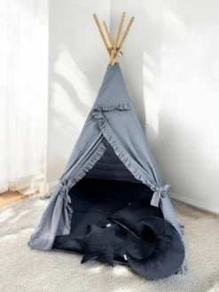 Tipi - zestaw niebieski (tipi + mata + 3 poduszki)
