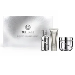 TULI LABS Exclusive Collagen Hair Set - zestaw regenerująco-nawilżający do włosów 3-Pack srebrny (szampon, odżywka, maska)