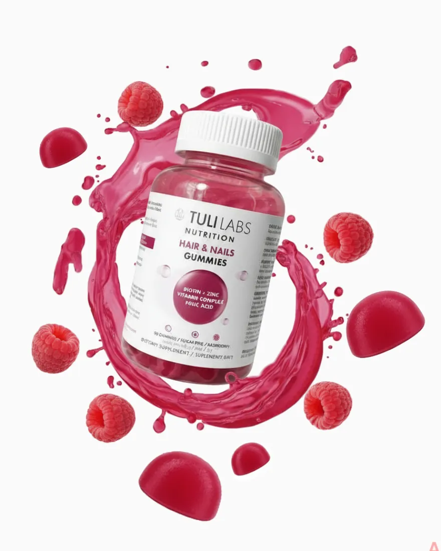 TULI LABS Hair & Nails Gummies - żelki na włosy i paznokcie z biotyną 60szt (180g)