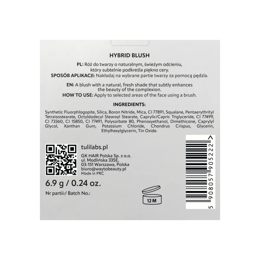 TULI LABS Hybrid Blush róż do twarzy 6,9g