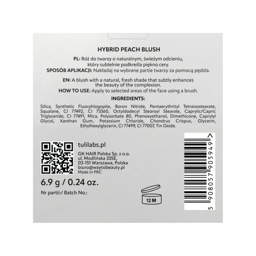 TULI LABS Hybrid Peach Blush róż do twarzy 6.9g