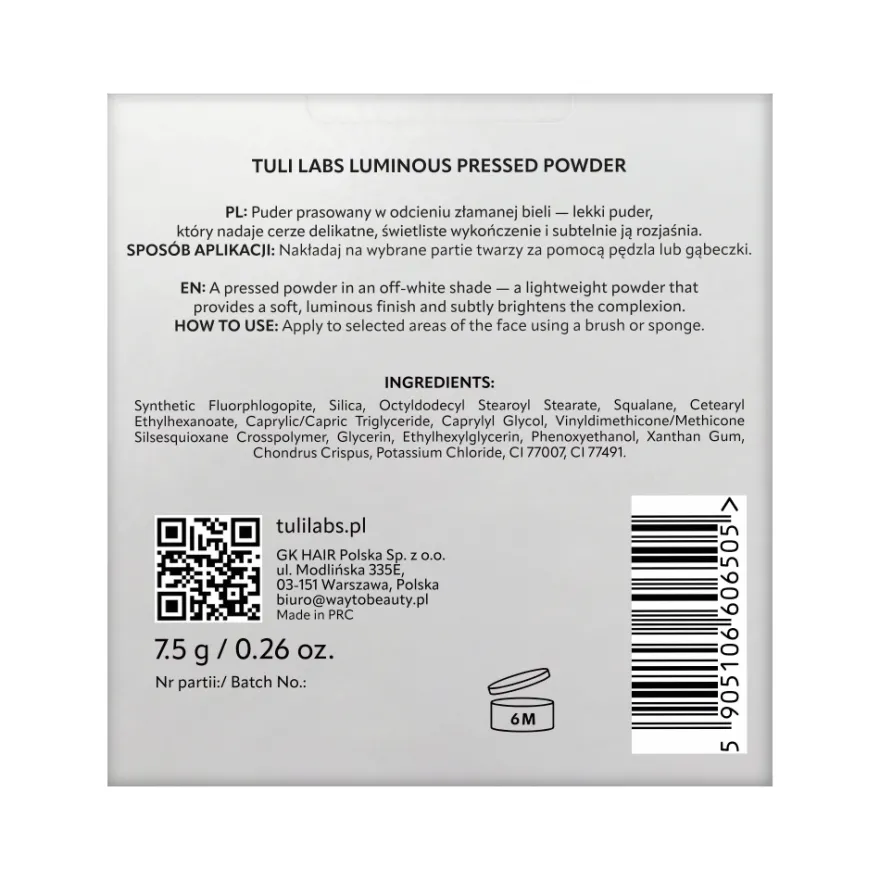 TULI LABS Luminous Pressed Powder puder do twarzy 7,5g
