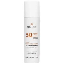 TULI LABS mgiełka ochronna SPF50 UV do twarzy, ciała i makijażu – 150ml XXL