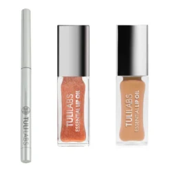 TULI LABS zestaw (kredka do ust 03, olejek do ust Amber Sparkle 7ml, olejek do ust Caffe Latte 7m)