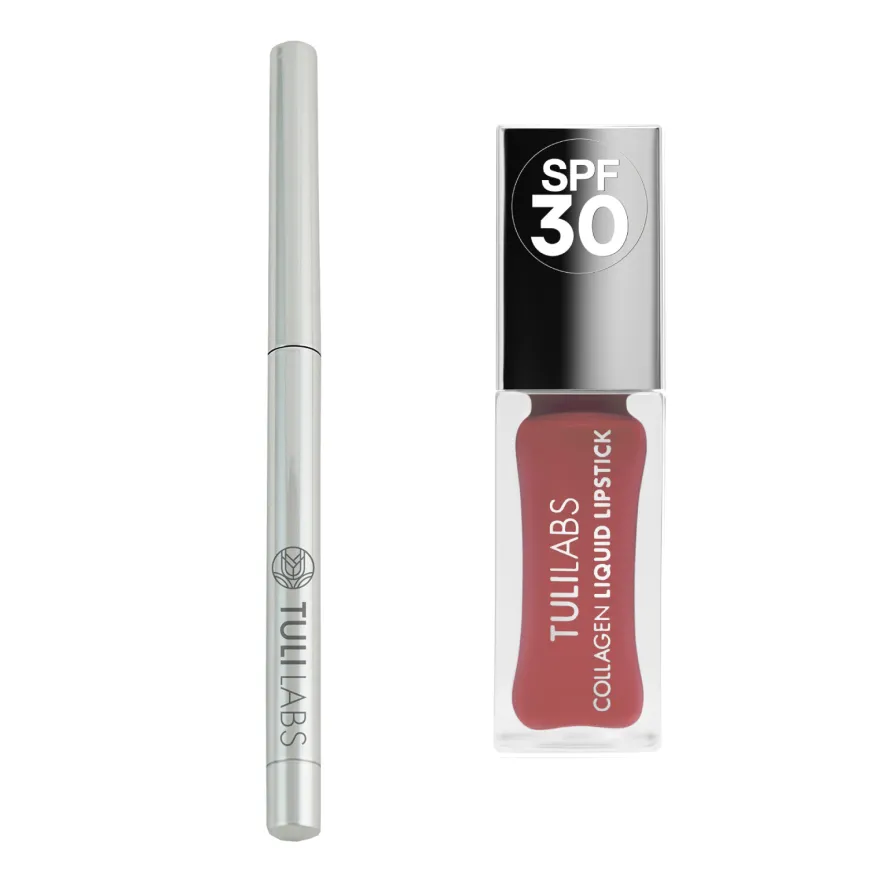 TULI LABS zestaw (kredka do ust 05, pomadka kolagenowa SPF30 Nude Mauve 11ml)