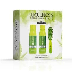 WELLNESS PREMIUM PRODUCTS Intensive zestaw nawilżający do włosów (szampon 500ml | odżywka 500ml | zielona szczotka - mała)