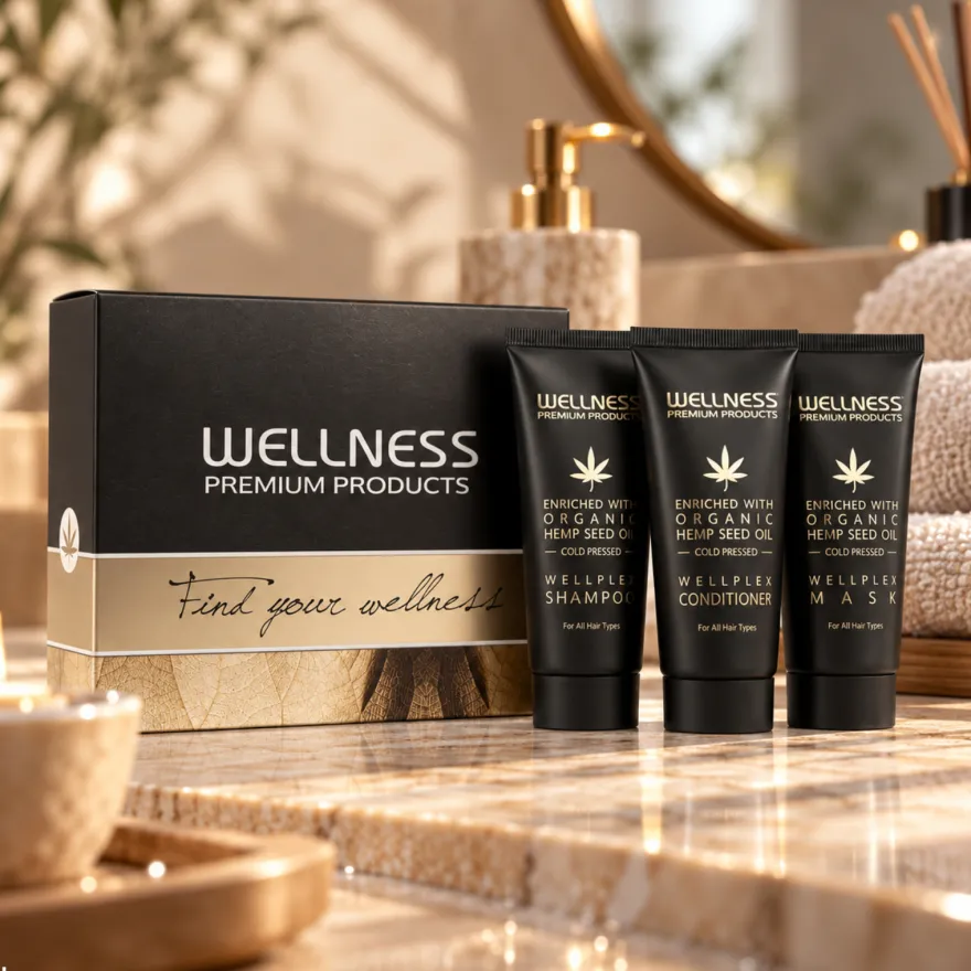 WELLNESS PREMIUM PRODUCTS Wellplex mini zestaw regenerujący do włosów łamliwych (szampon 50ml | odżywka 50ml | maska 50ml)